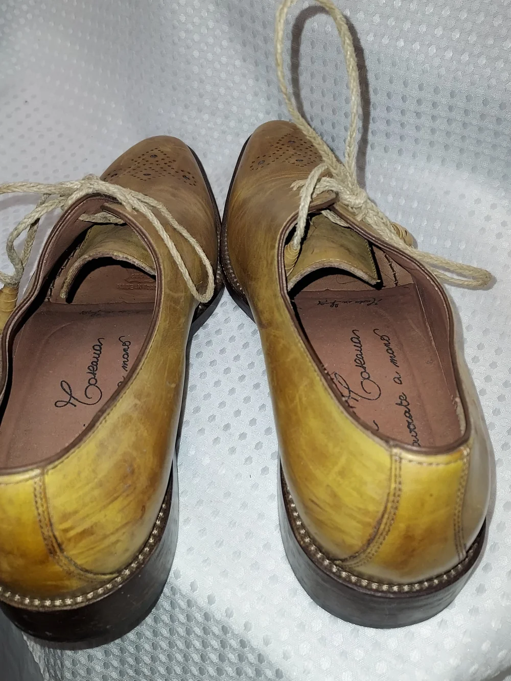 Calzoleria Toscano Men's Cognac Leather Lace-Up Brogue Derbys